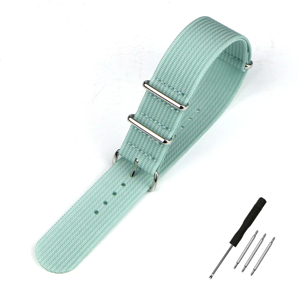 Nylon Watch Band Ribbed Strap 16mm 18mm 19mm 20mm 22mm 24mm Military Ballistic Fabric Replacement Premium Watchband Accessories