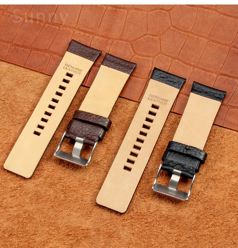 Cow Leather Watch Strap for Diesel Dz4323 1657 4318 DZ7312 DZ7257 Watchband 24 26 28 30mm Watch Bracelet Belt Black Brown White