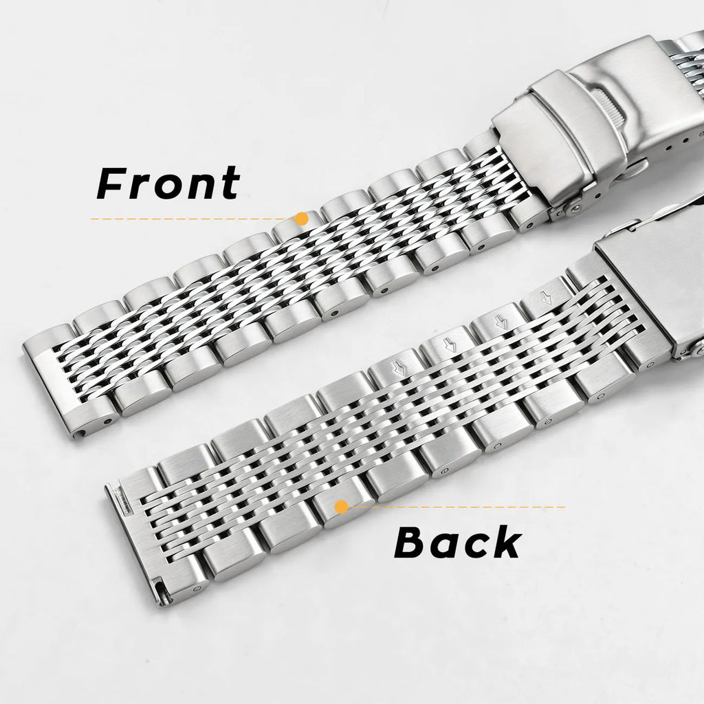 18mm 20mm 22mm 24mm Quick Release Stainless Steel Watch Strap for Men Women Universal Multi Beads Watch Bracelet with Tool