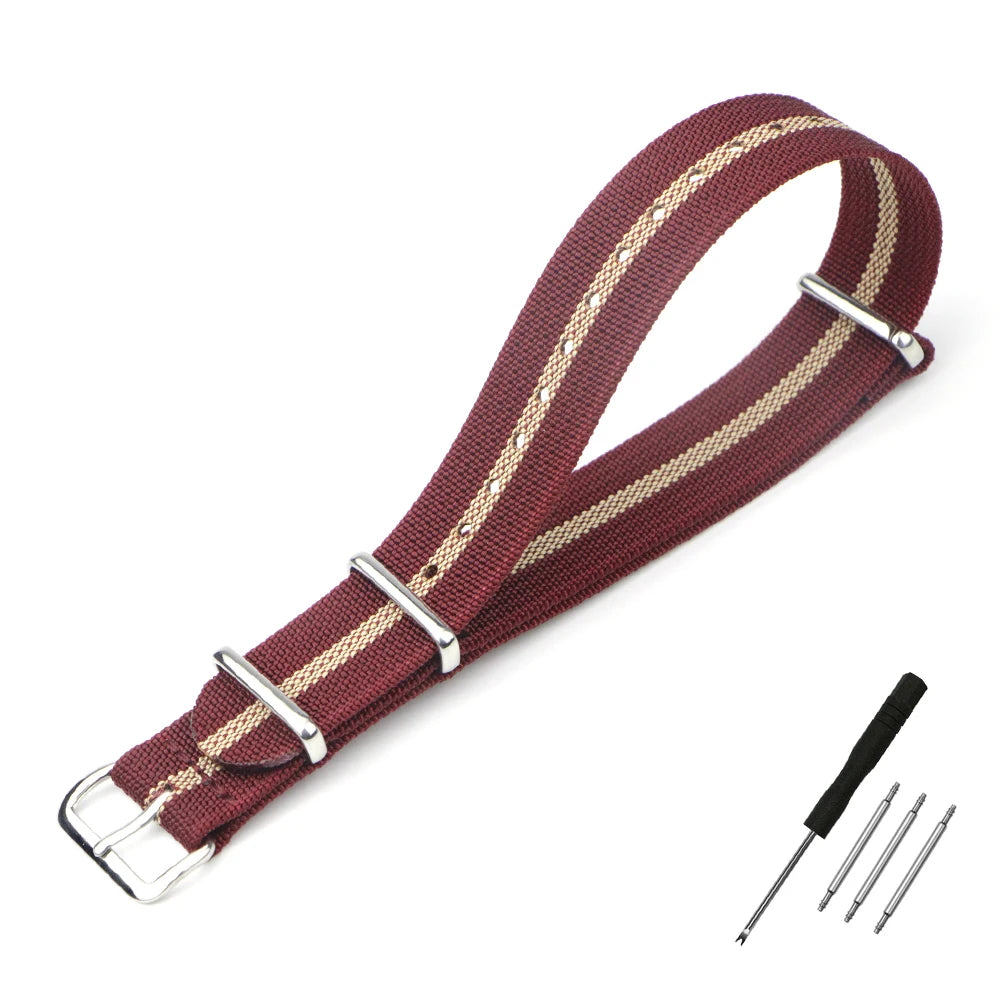 Nylon Watch Band Ribbed Strap 16mm 18mm 19mm 20mm 22mm 24mm Military Ballistic Fabric Replacement Premium Watchband Accessories