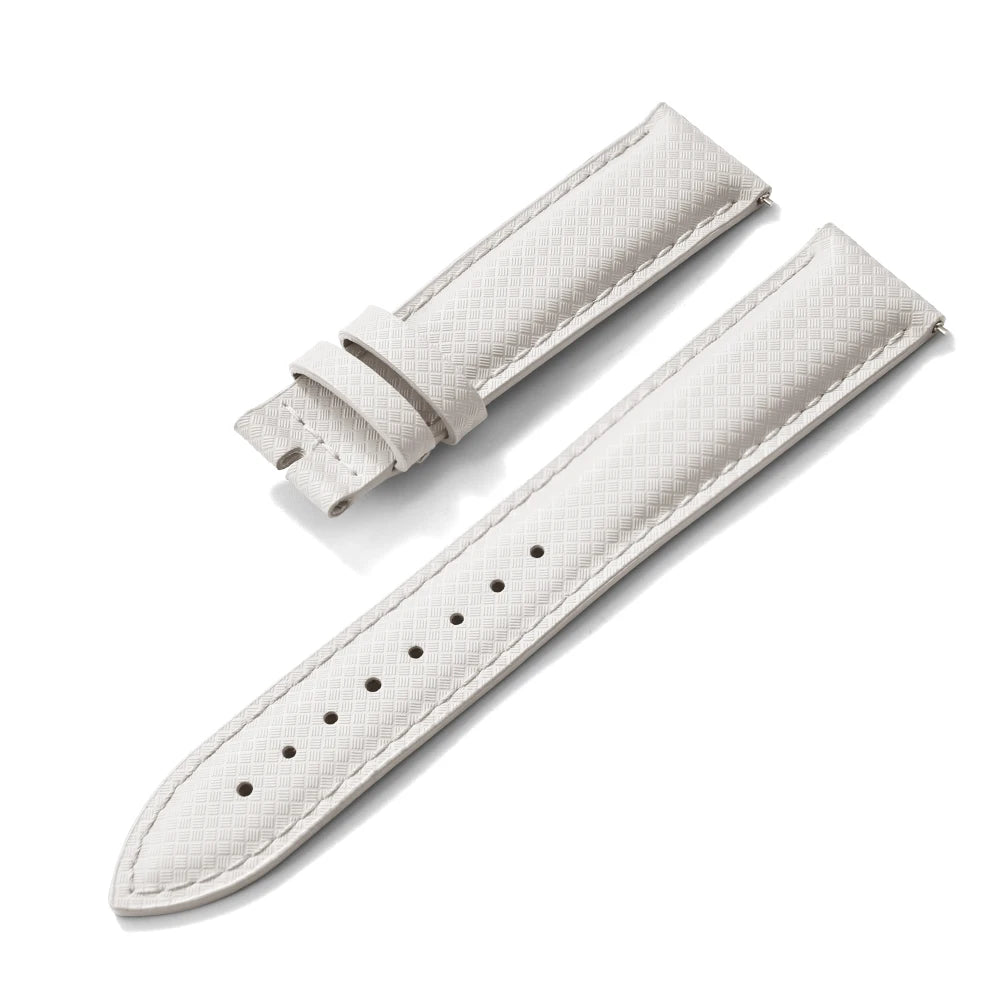 Unisex 18/19/20/22mm Quick Release Watch Bands Tropical Pattern FKM Rubber and Leather Waterproof  Sailcloth Signature Strap