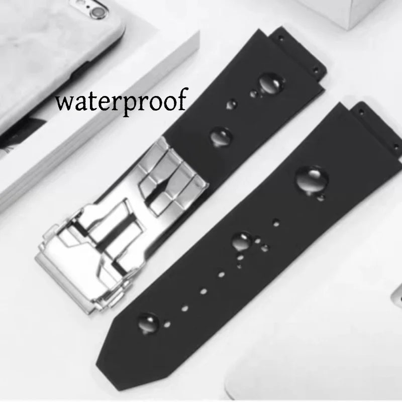 19mmx26mm Silicone Rubber Watch Strap for HUBLOT Classic Fusion Curved End Links Waterproof Men women Watch Strap