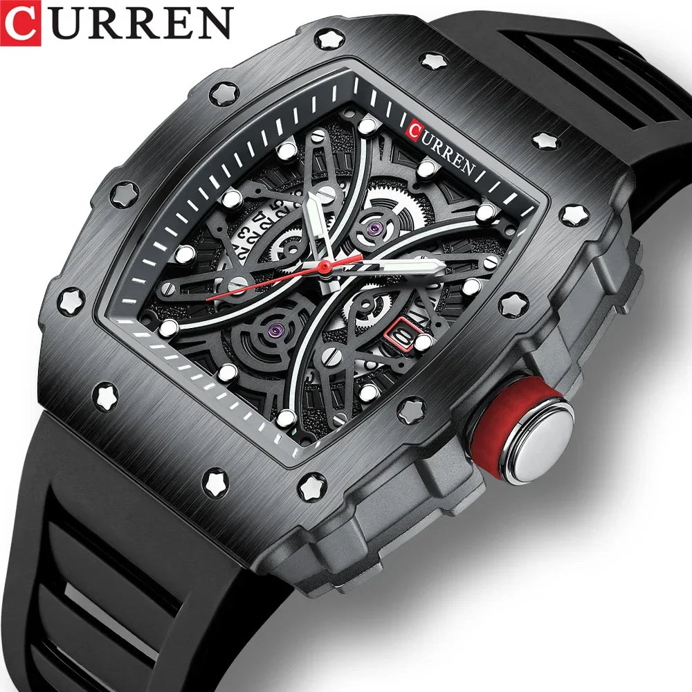 Curren 8438 Men's Watch Tape Quartz Calendar Men's Watch Sports and Leisure Men's Watch