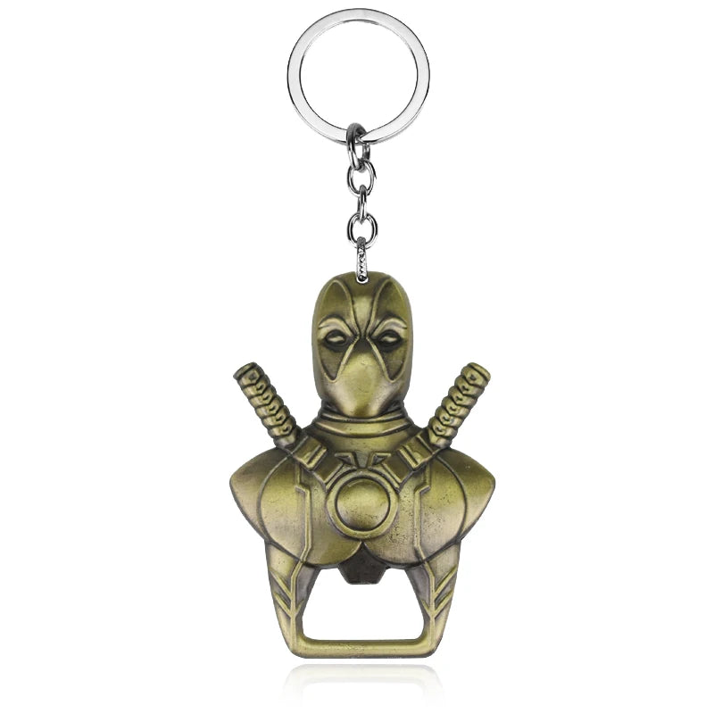 Movie Deadpool Bottle Opener Keychain Deadpool Mask Pendant Keyring for Men Gifts Accessories