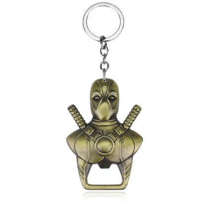 Movie Deadpool Bottle Opener Keychain Deadpool Mask Pendant Keyring for Men Gifts Accessories