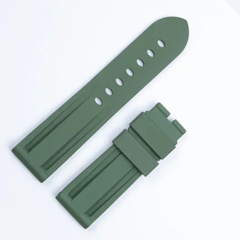 2025 Quality Fluororubber Soft FKM Rubber Watch Band For Panerai Strap Accessories PAM111 441 Watchbands 22/24mm With Clasp New