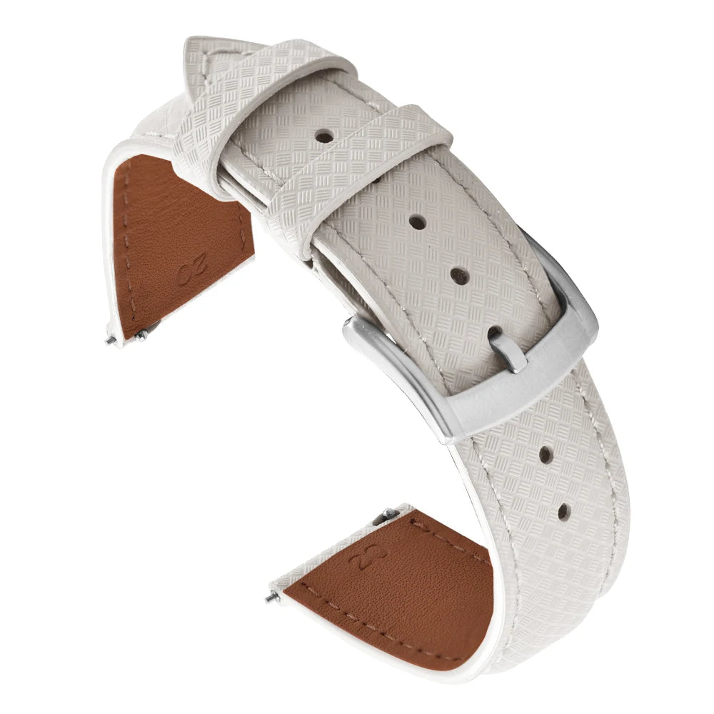 Unisex 18/19/20/22mm Quick Release Watch Bands Tropical Pattern FKM Rubber and Leather Waterproof  Sailcloth Signature Strap