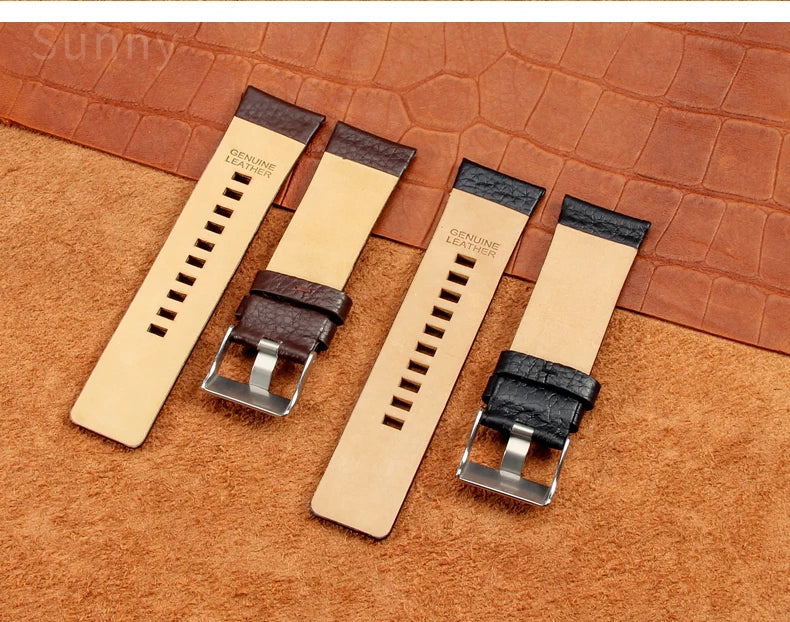 Cow Leather Watch Strap for Diesel Dz4323 1657 4318 DZ7312 DZ7257 Watchband 24 26 28 30mm Watch Bracelet Belt Black Brown White
