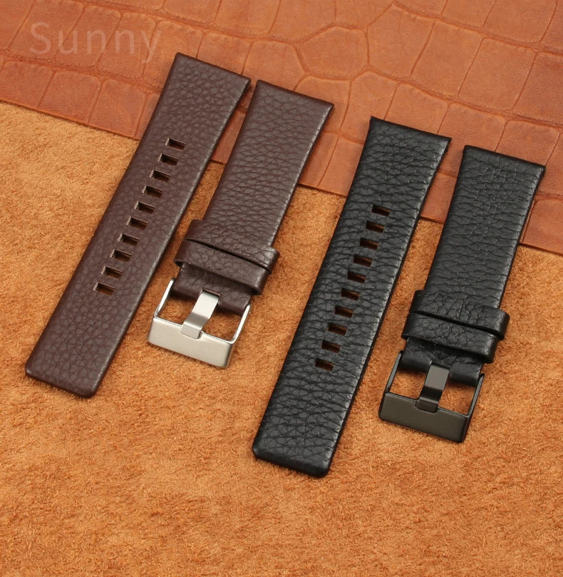 Cow Leather Watch Strap for Diesel Dz4323 1657 4318 DZ7312 DZ7257 Watchband 24 26 28 30mm Watch Bracelet Belt Black Brown White