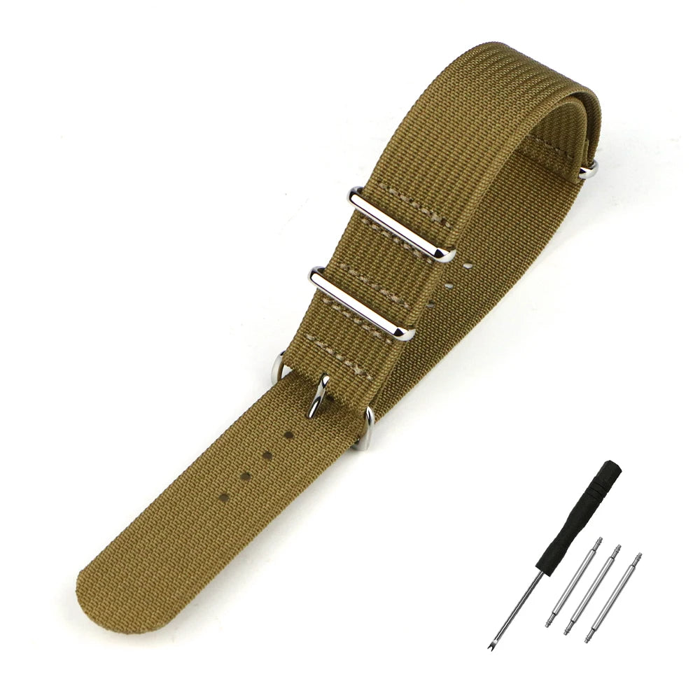 Nylon Watch Band Ribbed Strap 16mm 18mm 19mm 20mm 22mm 24mm Military Ballistic Fabric Replacement Premium Watchband Accessories