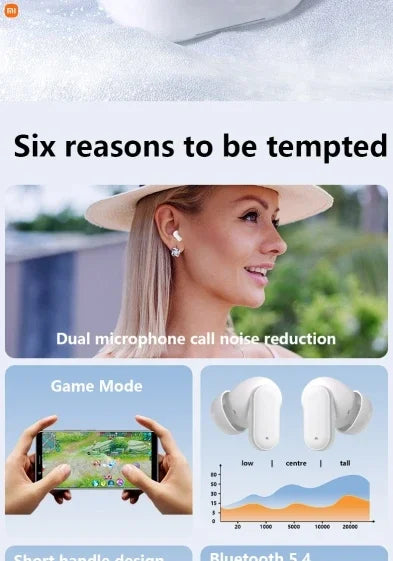 Xiaomi Auricular Wireless Bluetooth Earphones In Ear Noise Reduction Sports Waterproof for Android, iOS, PC Long Battery Life