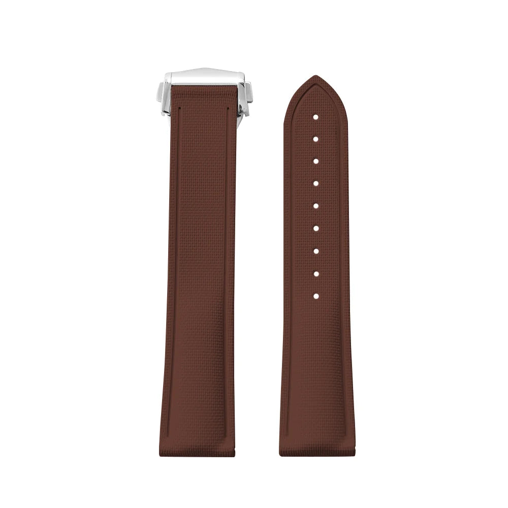 Premium Grade Soft FKM Rubber Watch Strap 20mm 21mm 22mm Perfect Fit Flat End Universal Quick Release Watch Strap