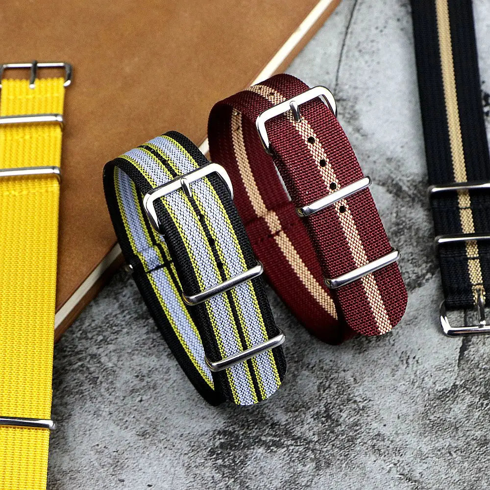 Nylon Watch Band Ribbed Strap 16mm 18mm 19mm 20mm 22mm 24mm Military Ballistic Fabric Replacement Premium Watchband Accessories