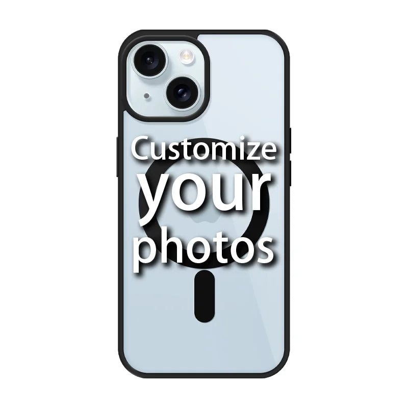 Magnetic Pattern Customized Acrylic Matte Phone Case For iPhone16 15 14 13 12 11 Pro Max XS Shockproof birthday gift surprise