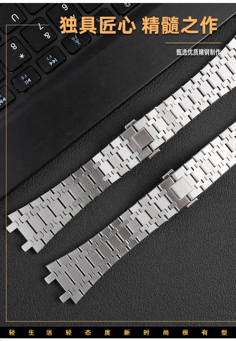 26mm  316L Stainless Steel Bracelet For AP 15400 Audemars Piguet Royal Oak GA2100 2110 Strap Men Watch Band