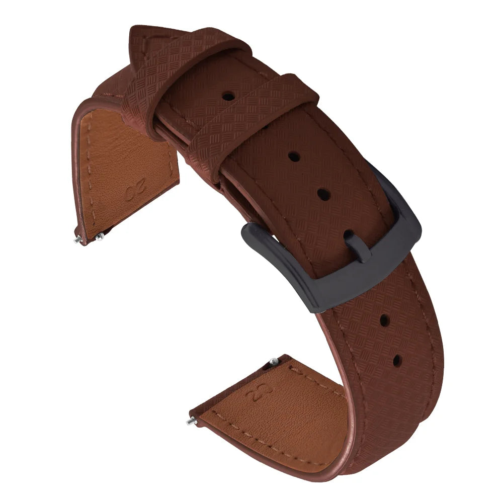 Unisex 18/19/20/22mm Quick Release Watch Bands Tropical Pattern FKM Rubber and Leather Waterproof  Sailcloth Signature Strap