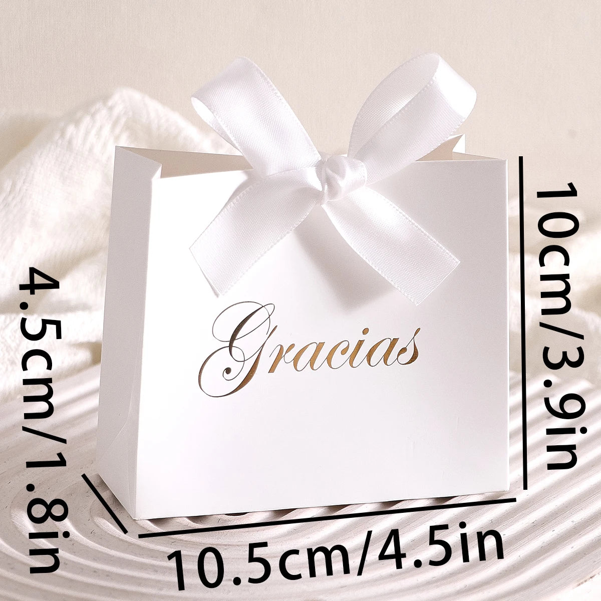 Elegant 5-Piece Gift Box Set With“Gracias” Design and Ribbon - Perfect for Storing Snacks, Candies and Small Gifts - Perfect Fo