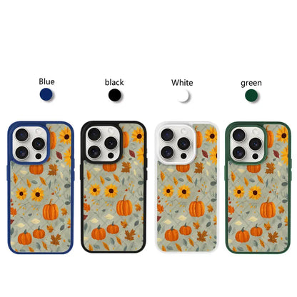 Autumn Pumpkin and Sunflower Phone Case， Harvest Thanksgiving Style for iPhone 16 15 14 13 12 11 Plus Mini Pro Max