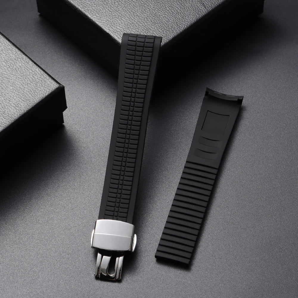 21mm Watch Strap for Patek Philippe Aquanaut Series 5164/5167 Waterproof Anti-Dust Rubber Watchband Silicone Bracelet SteelClasp