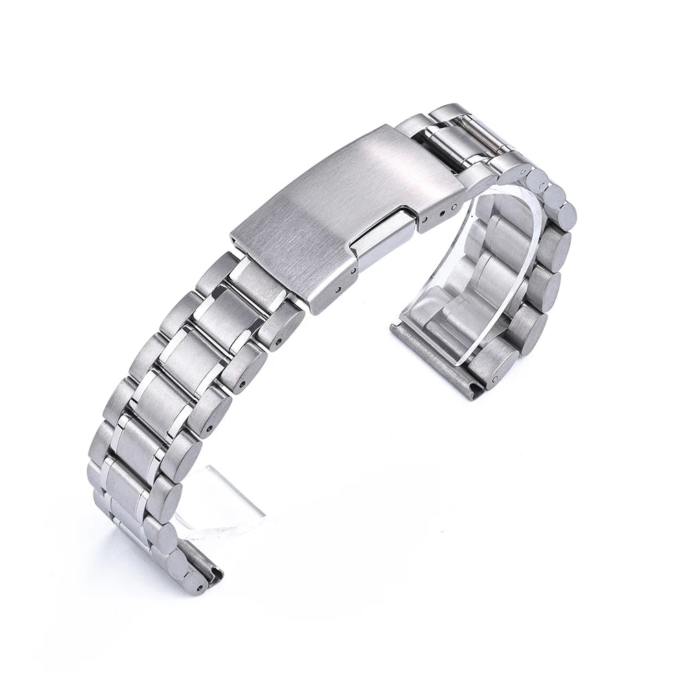 Unisex 14mm 16mm 18mm 19mm 20mm 21mm 22mm 23mm 24mm Stainless Steel Watch Band Flat Bracelet Quick Release Metal Watch Straps