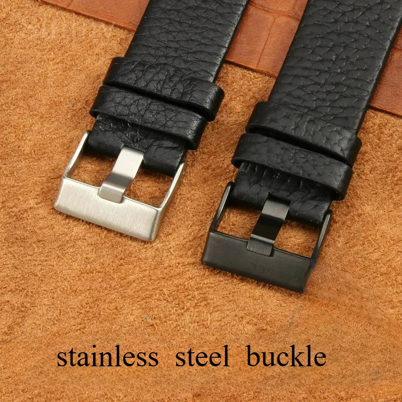 Cow Leather Watch Strap for Diesel Dz4323 1657 4318 DZ7312 DZ7257 Watchband 24 26 28 30mm Watch Bracelet Belt Black Brown White
