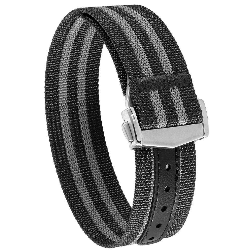 Premium Ribbed Nylon Watch Bands Deployant Clasp 20mm 22mm Watch Strap for Omega for Swatch MoonSwatch Watch Men Sport Wristband