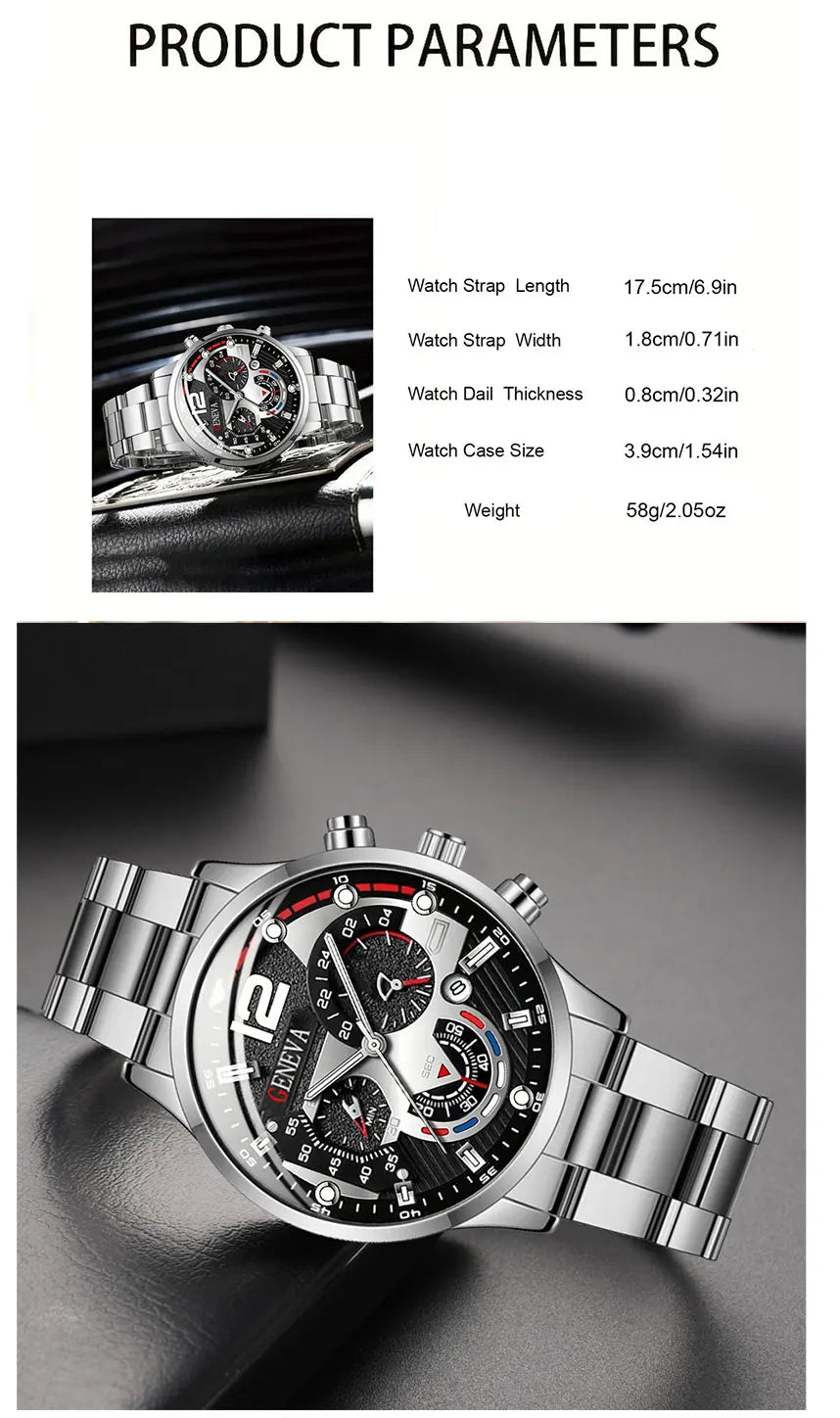 New Hot Watches Fashion Men Stainless Steel Watch Luxury Calendar Quartz Wristwatch Business Watches Man Clock Relogio Masculino