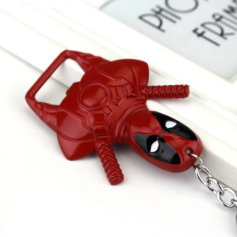 Movie Deadpool Bottle Opener Keychain Deadpool Mask Pendant Keyring for Men Gifts Accessories
