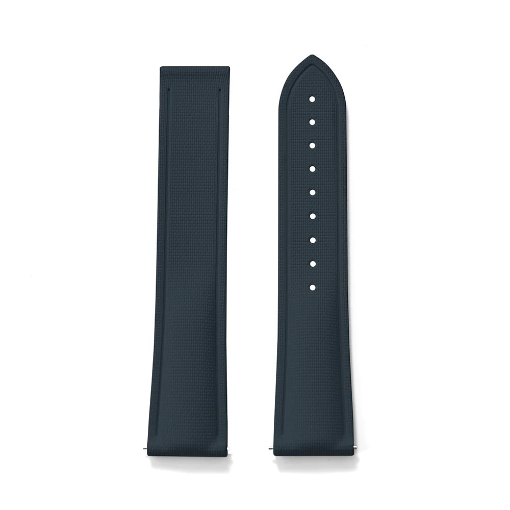 Premium Grade Soft FKM Rubber Watch Strap 20mm 21mm 22mm Perfect Fit Flat End Universal Quick Release Watch Strap