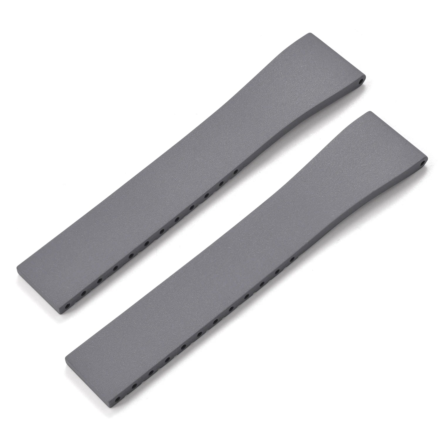 New CTS FKM Rubber Watch Strap 16mm 18mm 19mm 20mm 21mm 22mm FKM CTS Watchband Quick Release Butterfly Silver Buckle Cut-To-Size
