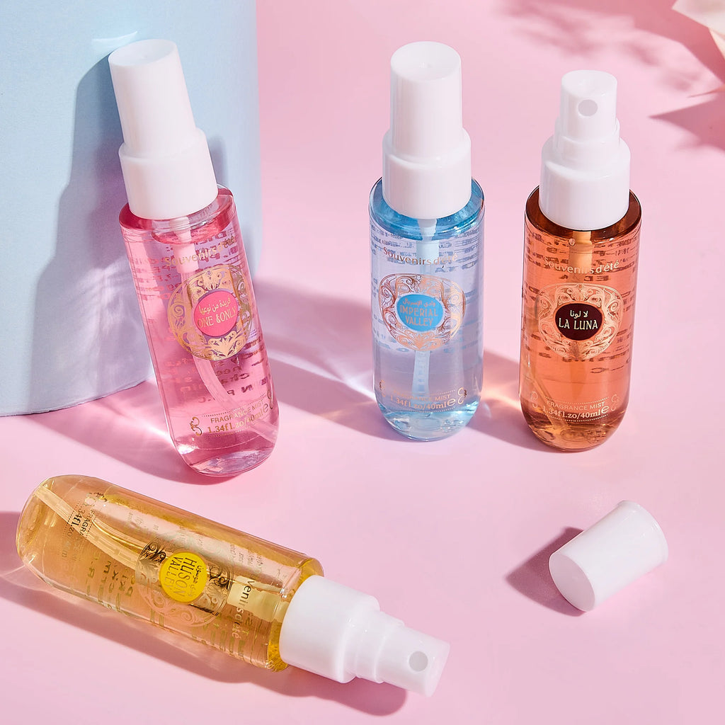 4pcs Women's perfume fragrance set box, alcohol free body spray, lasting fragrance and fresh fragrance, an ideal gift for girls