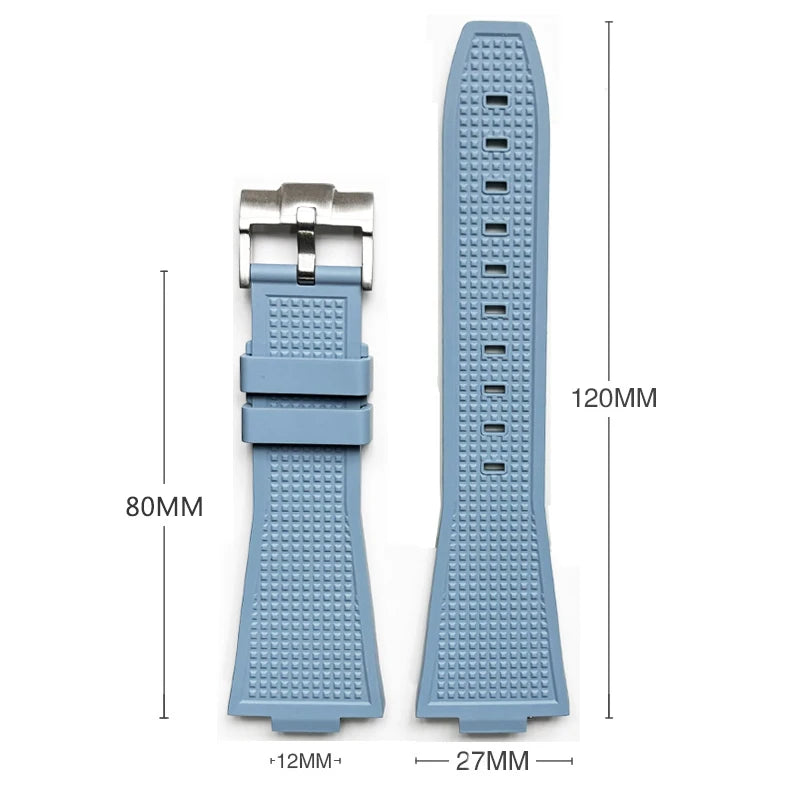 12mm Quick Release Fluoro Rubber Strap for Tissot PRX Powermatic 40mm T137.407 T137.410 FKM Men Convex Replace Watch Band Belt