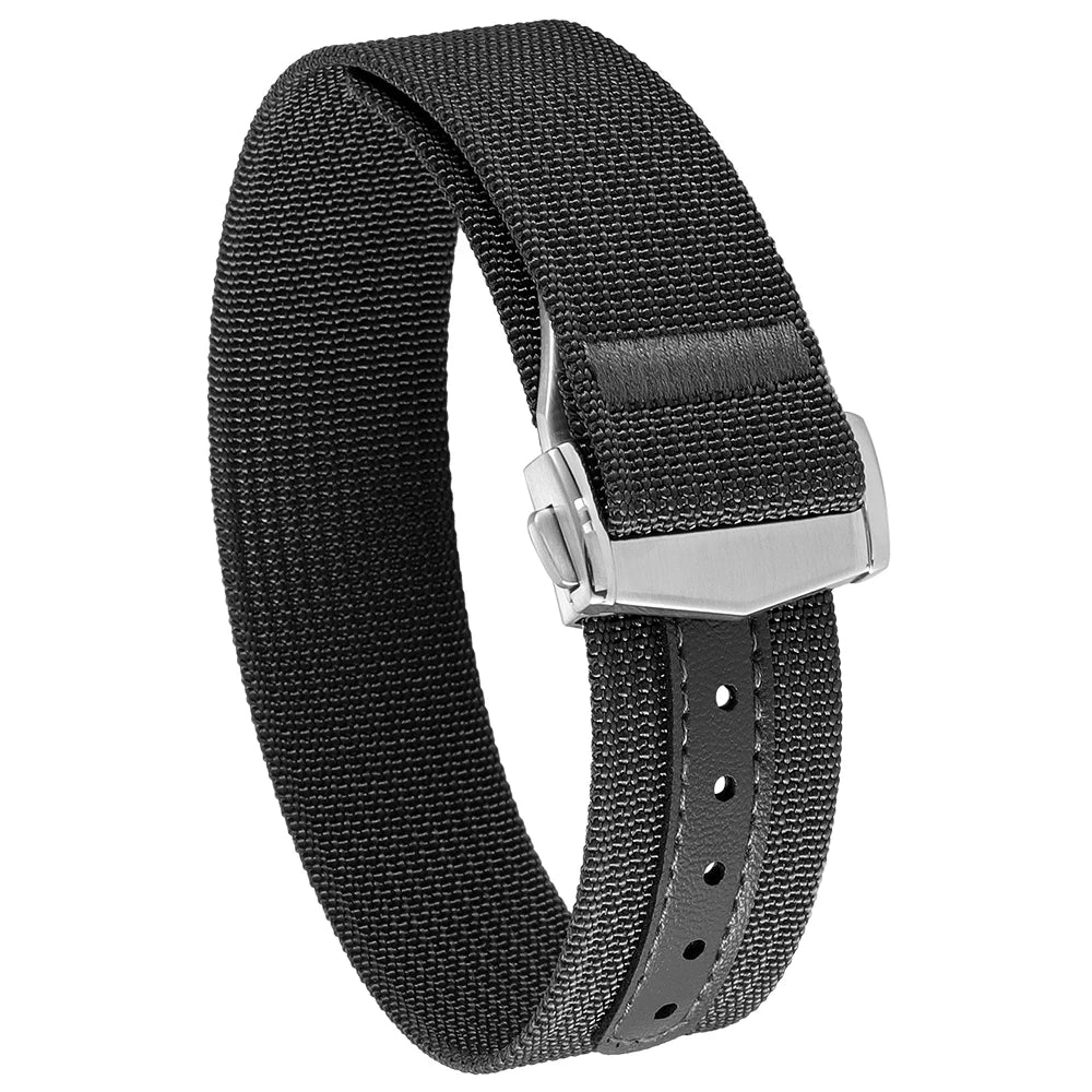 Premium Ribbed Nylon Watch Bands Deployant Clasp 20mm 22mm Watch Strap for Omega for Swatch MoonSwatch Watch Men Sport Wristband
