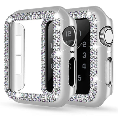 Diamond Case For Apple Watch Cover 9 8 7 41mm 45mm 42mm 44mm 40mm women Bling Bumper Protector Shell iWatch Series 8 3 4 5 6 SE