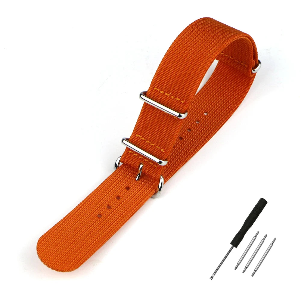 Nylon Watch Band Ribbed Strap 16mm 18mm 19mm 20mm 22mm 24mm Military Ballistic Fabric Replacement Premium Watchband Accessories