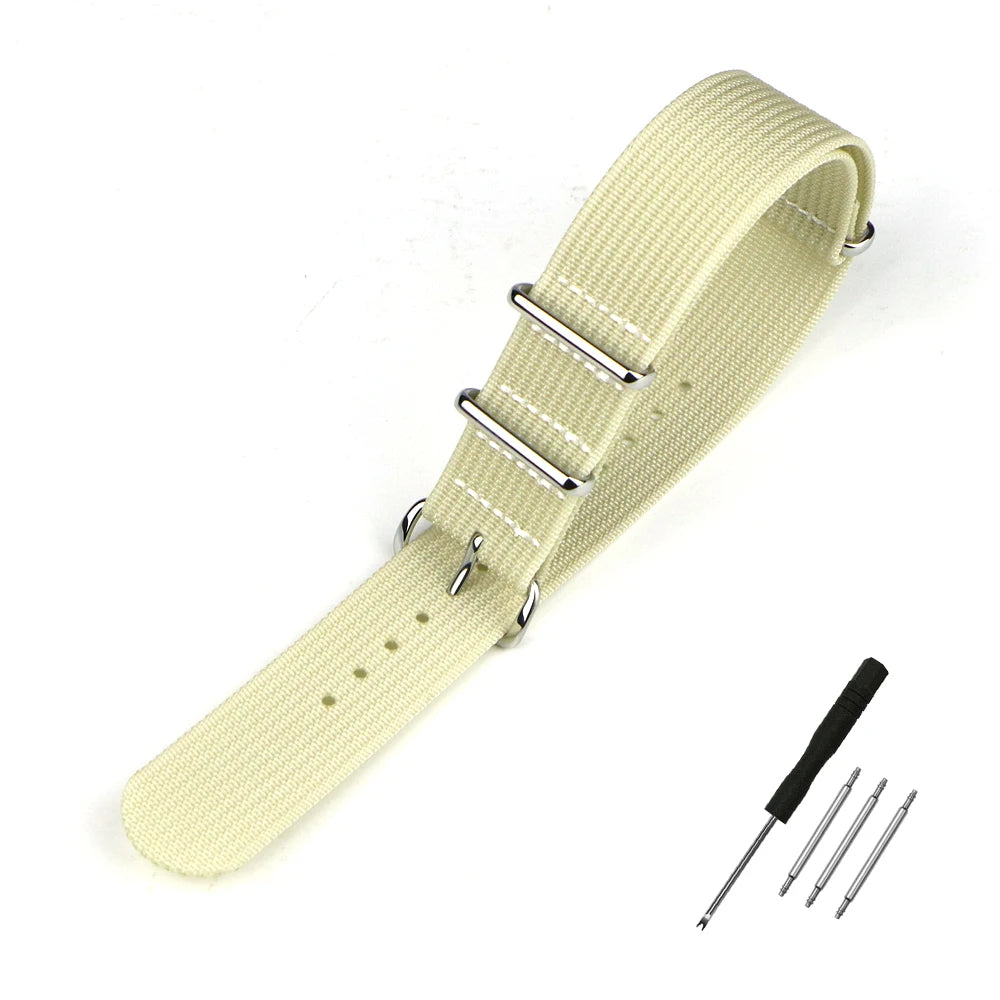 Nylon Watch Band Ribbed Strap 16mm 18mm 19mm 20mm 22mm 24mm Military Ballistic Fabric Replacement Premium Watchband Accessories