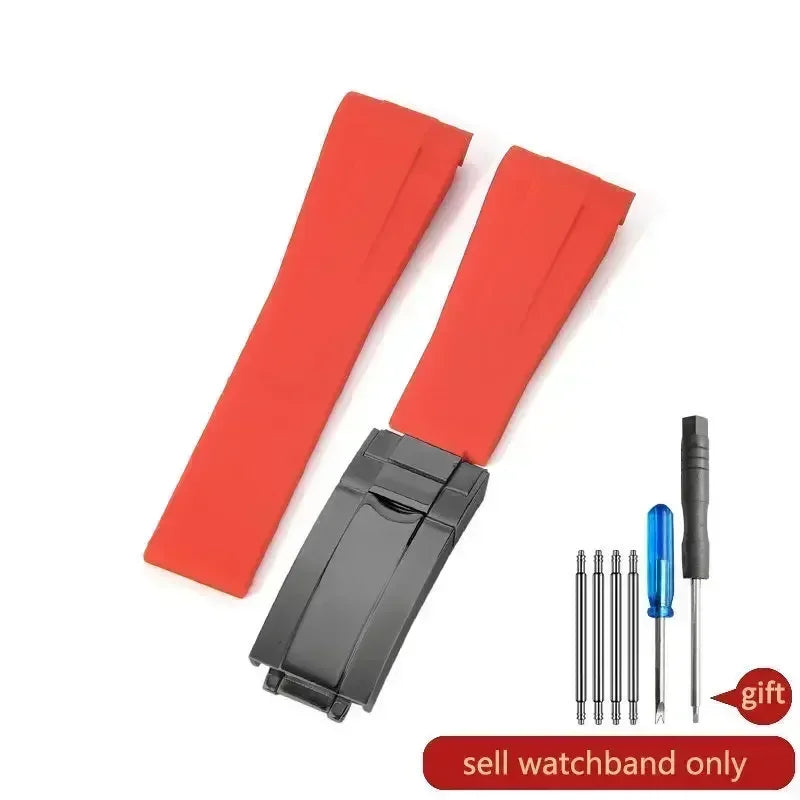 For Rolex Silicone Watch Accessories Original GMT Black Submariner Green Submariner Curved Interface Watch Strap 20 21mm