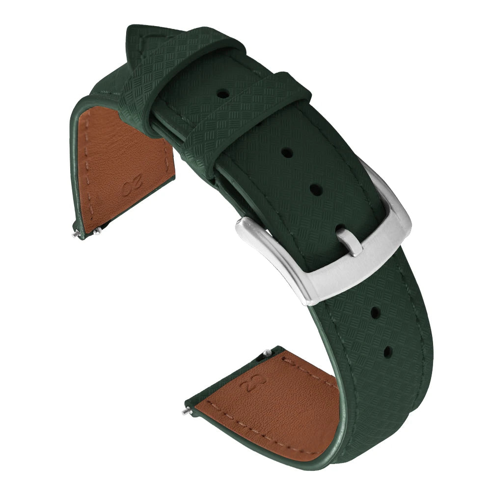 Unisex 18/19/20/22mm Quick Release Watch Bands Tropical Pattern FKM Rubber and Leather Waterproof  Sailcloth Signature Strap