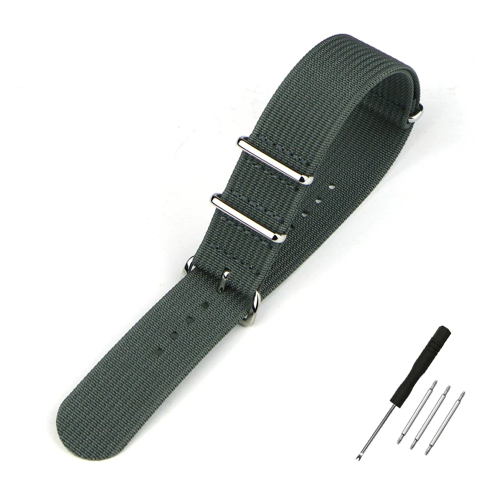 Nylon Watch Band Ribbed Strap 16mm 18mm 19mm 20mm 22mm 24mm Military Ballistic Fabric Replacement Premium Watchband Accessories