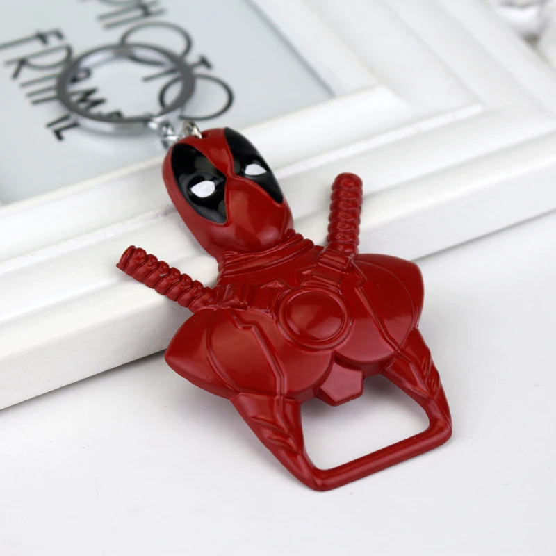 Movie Deadpool Bottle Opener Keychain Deadpool Mask Pendant Keyring for Men Gifts Accessories