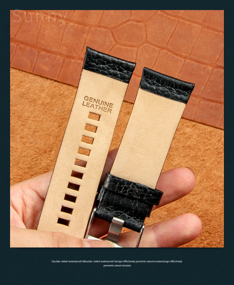 Cow Leather Watch Strap for Diesel Dz4323 1657 4318 DZ7312 DZ7257 Watchband 24 26 28 30mm Watch Bracelet Belt Black Brown White