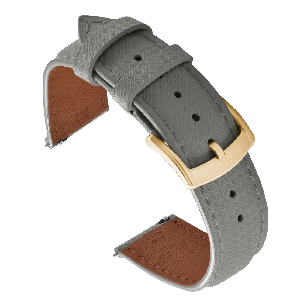 Unisex 18/19/20/22mm Quick Release Watch Bands Tropical Pattern FKM Rubber and Leather Waterproof  Sailcloth Signature Strap