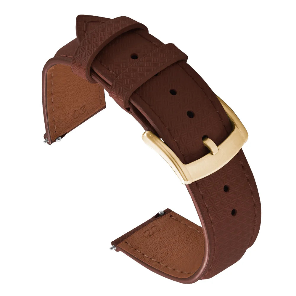 Unisex 18/19/20/22mm Quick Release Watch Bands Tropical Pattern FKM Rubber and Leather Waterproof  Sailcloth Signature Strap