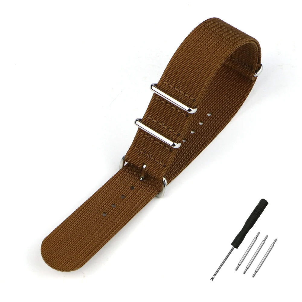 Nylon Watch Band Ribbed Strap 16mm 18mm 19mm 20mm 22mm 24mm Military Ballistic Fabric Replacement Premium Watchband Accessories