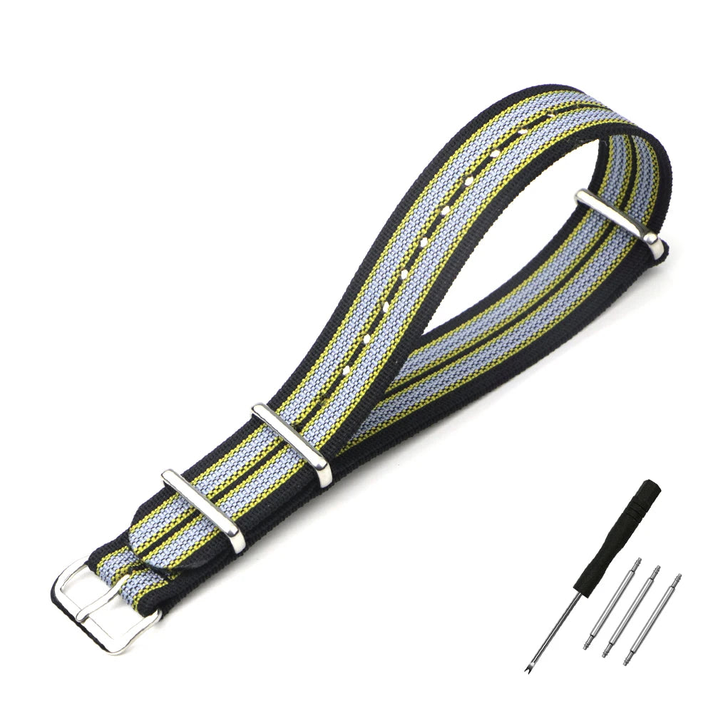 Nylon Watch Band Ribbed Strap 16mm 18mm 19mm 20mm 22mm 24mm Military Ballistic Fabric Replacement Premium Watchband Accessories