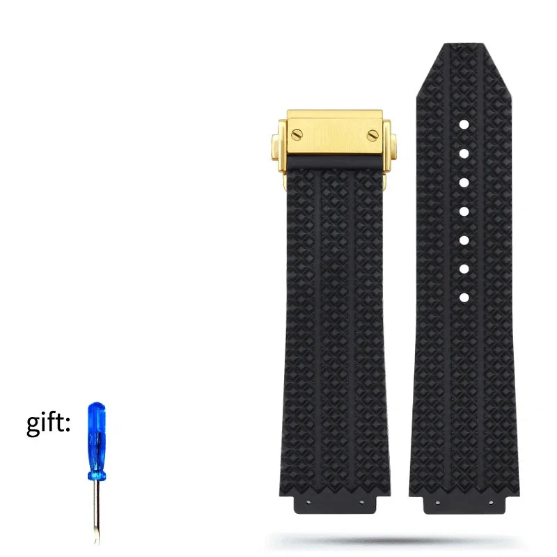 Watchband for HUBLOT BIG BANG Silicone 26*19mm Waterproof Men's Watch Strap Chain Watch Accessories Rubber Bracelet Wristband
