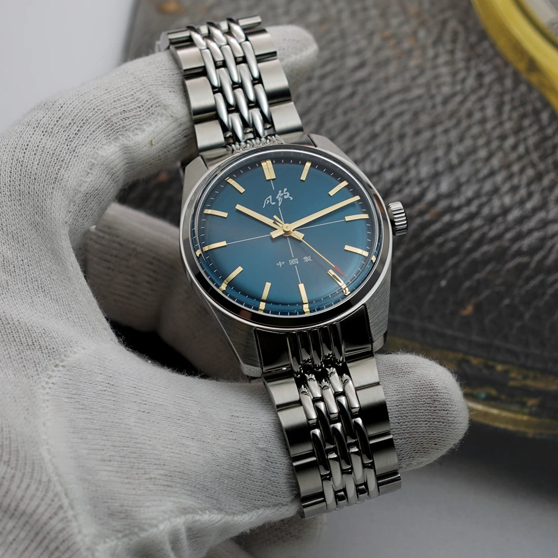 Merkur Watches Vintages CLASSIC CROSS LINE DIAL Original Design Handwind Mechanical Watch for Men Rose Gold Relogio Masculino