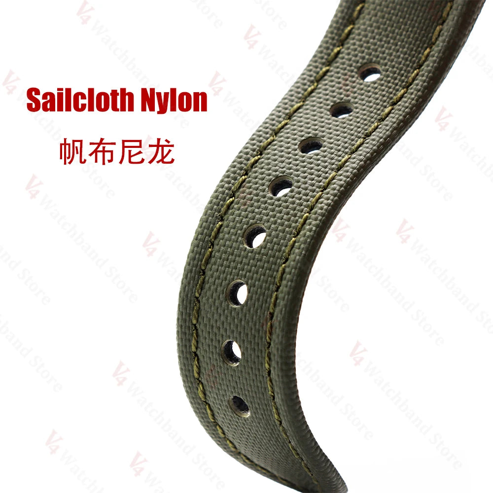 For Omega for Seiko Business Sailcloth Watch Strap 18/19/20/21/22mm Butterfly Buckle Waterproof MenWomen Quick Release Watchband