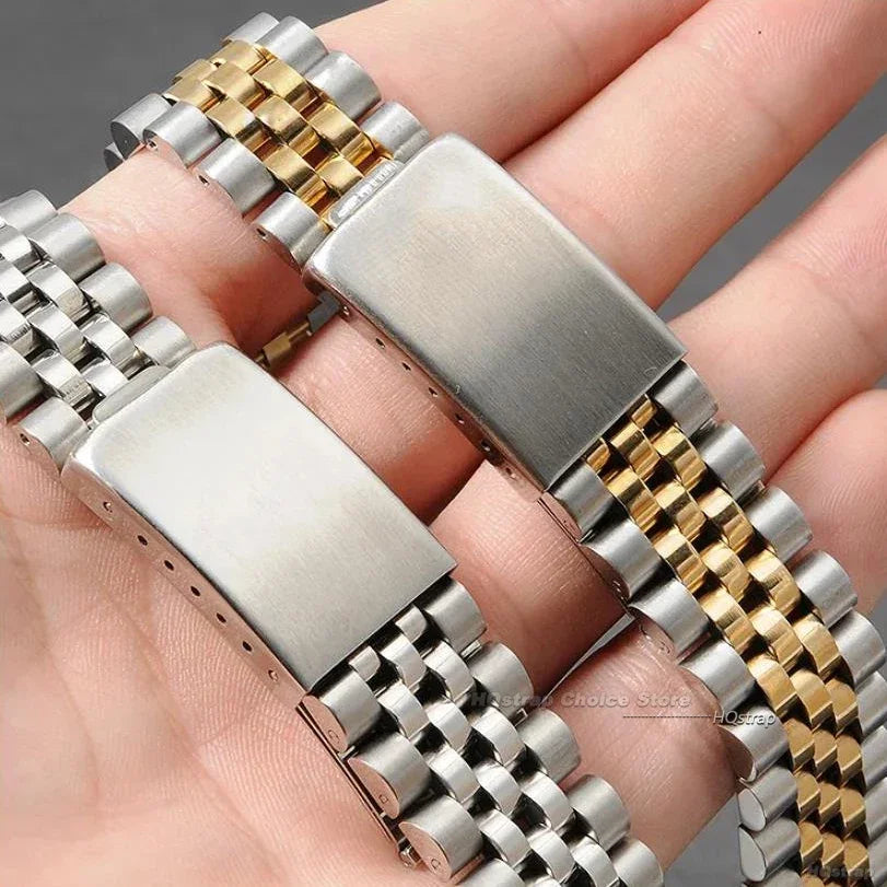 Curved End Watch Band for Jubilee Strap for Rolex DATEJUST Luxury Stainless Steel Bracelet Accessories 18mm 19mm 20mm 21mm 22mm