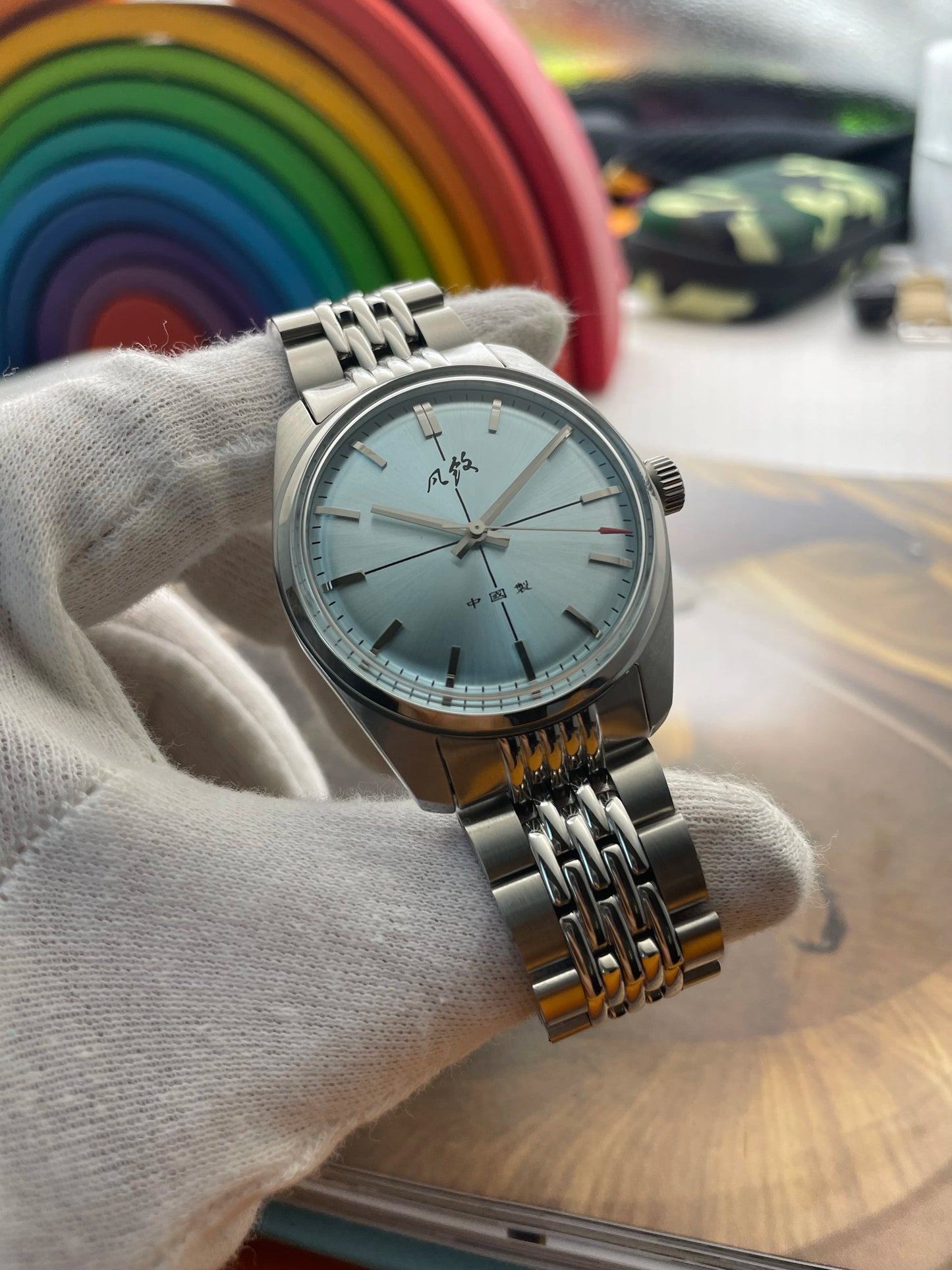 Merkur Watches Vintages CLASSIC CROSS LINE DIAL Original Design Handwind Mechanical Watch for Men Rose Gold Relogio Masculino